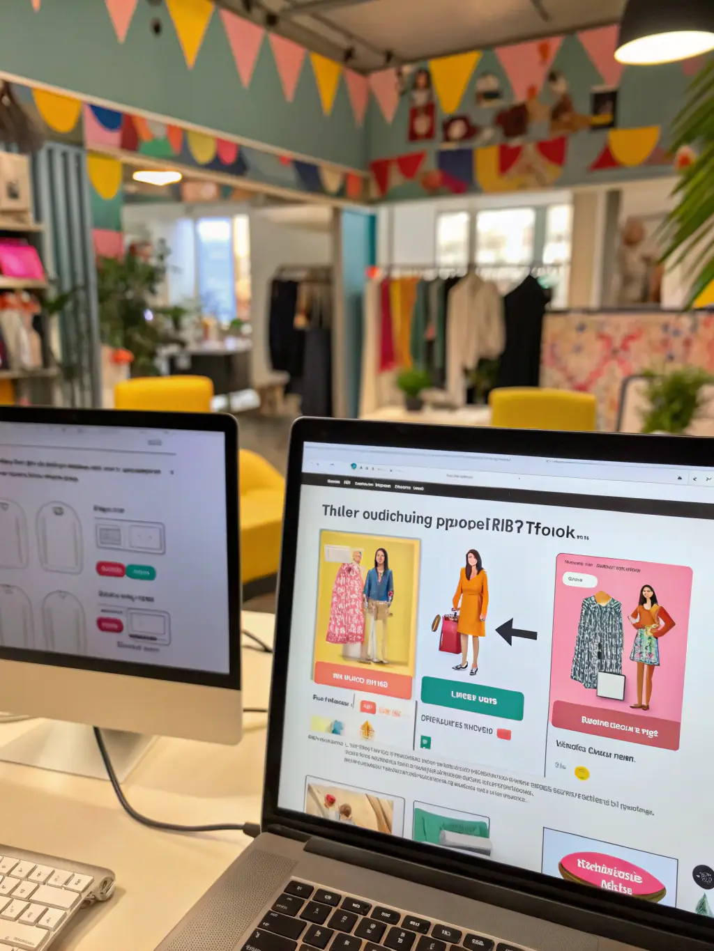 A visual representation of A/B testing, showing two different ad variations being tested with data highlighting the better-performing ad.